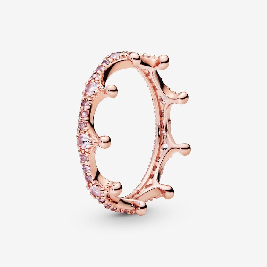 

Кольцо Pandora Moments Pink Sparkling Crown, розовое золото