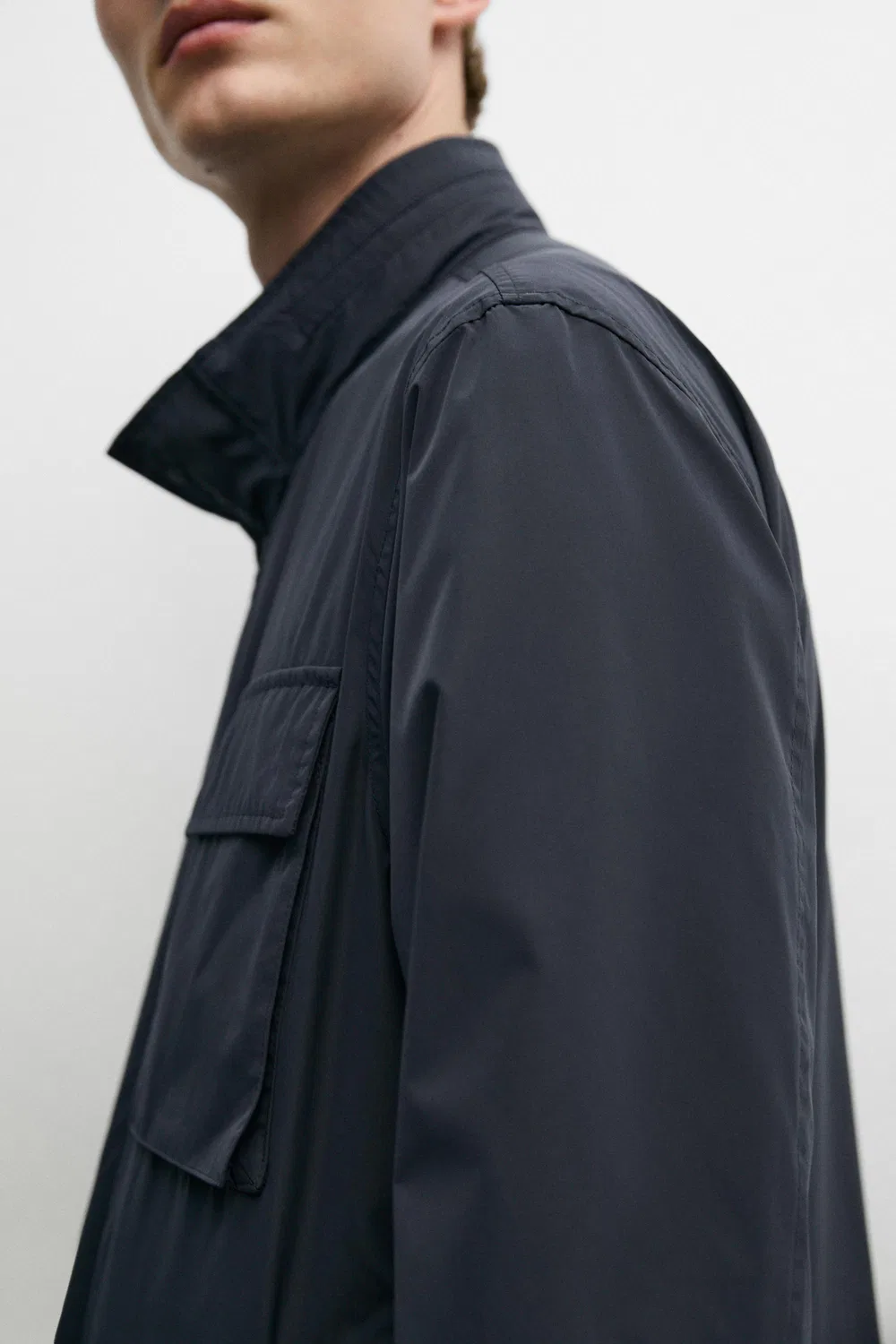 Куртка Massimo Dutti, техническая куртка с карманами, синий — фото 4