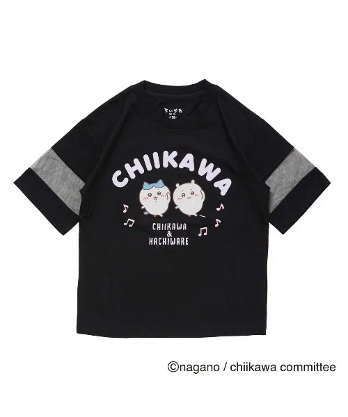 Детская футболка с принтом из сетки Fine Plus Anime Chiikawa GIRLS ALPEN / SPORTS DEPO SELECT, Черный