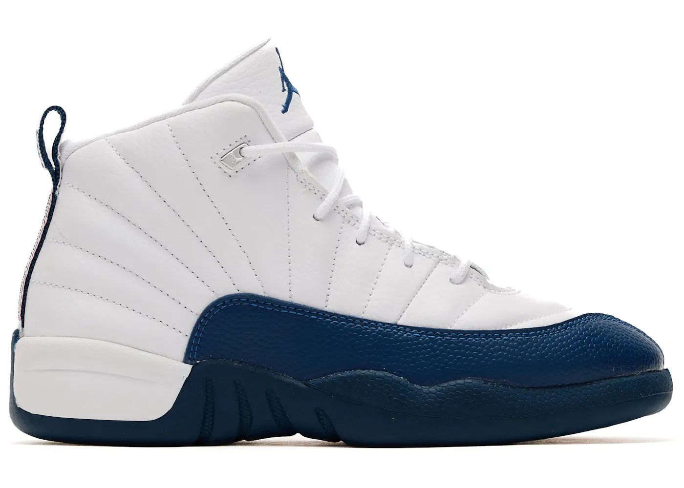Детские кроссовки с высоким кроем Jordan 12 Retro Jordan, White/French Blue/Metallic Silver/Varsity Red