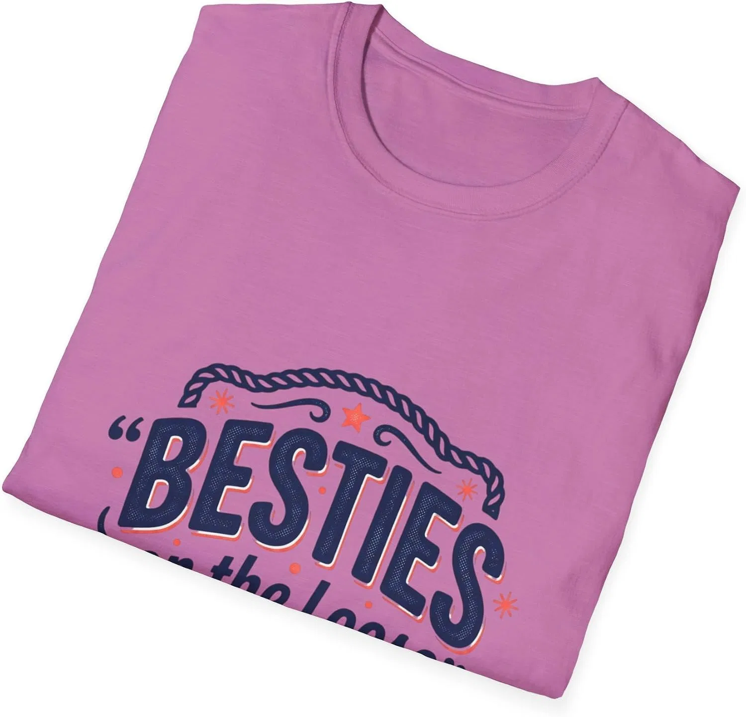 Женская футболка с принтом Besties on the Loose, Heather Radiant Orchid — фото 4