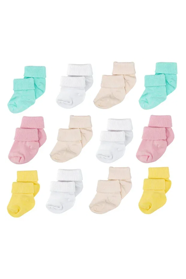 Детские носки для новорожденных хлопковые 12 пар Basics Novibaby, Fresh — фото 2