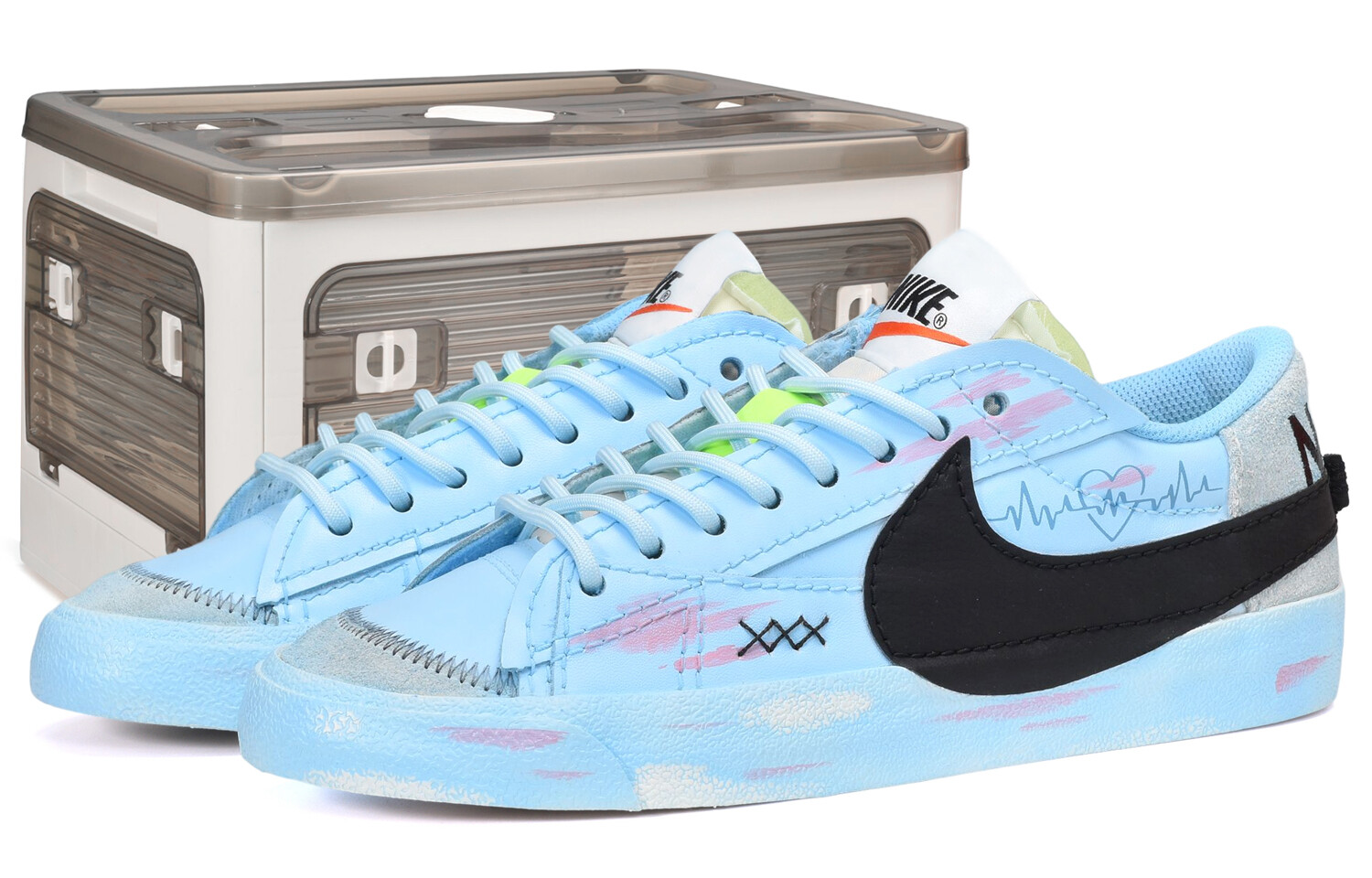 

Кроссовки Nike Blazer Skateboard Shoes Women's Low-Top Black Blue