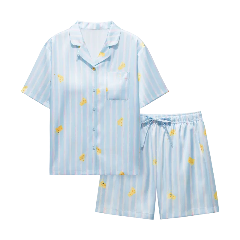 Детский комплект пижам Banana In, Sunny Smoke Blue Hand-Drawn Stripes Cheese
