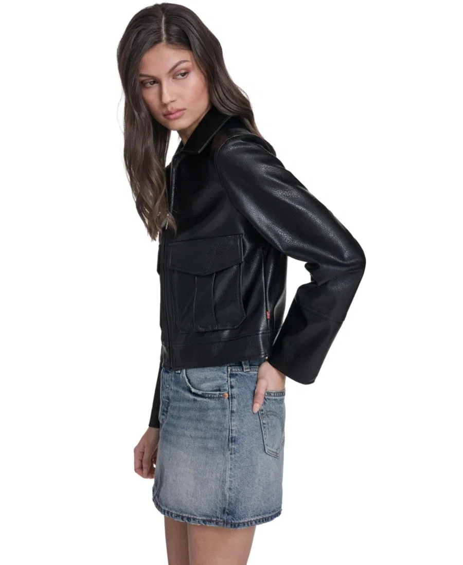 Куртка из экокожи с молнией Levi's, Black — фото 3