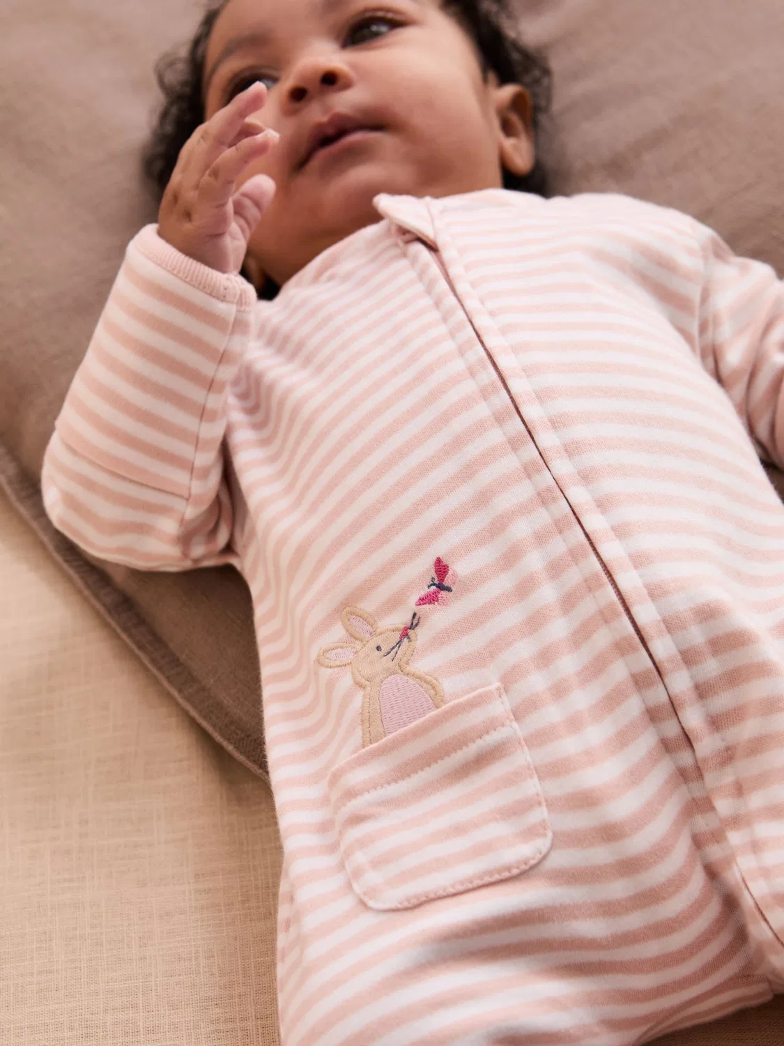 Комбинезон для сна с карманом и молнией, Bunny Jojo Maman Bébé, розовый