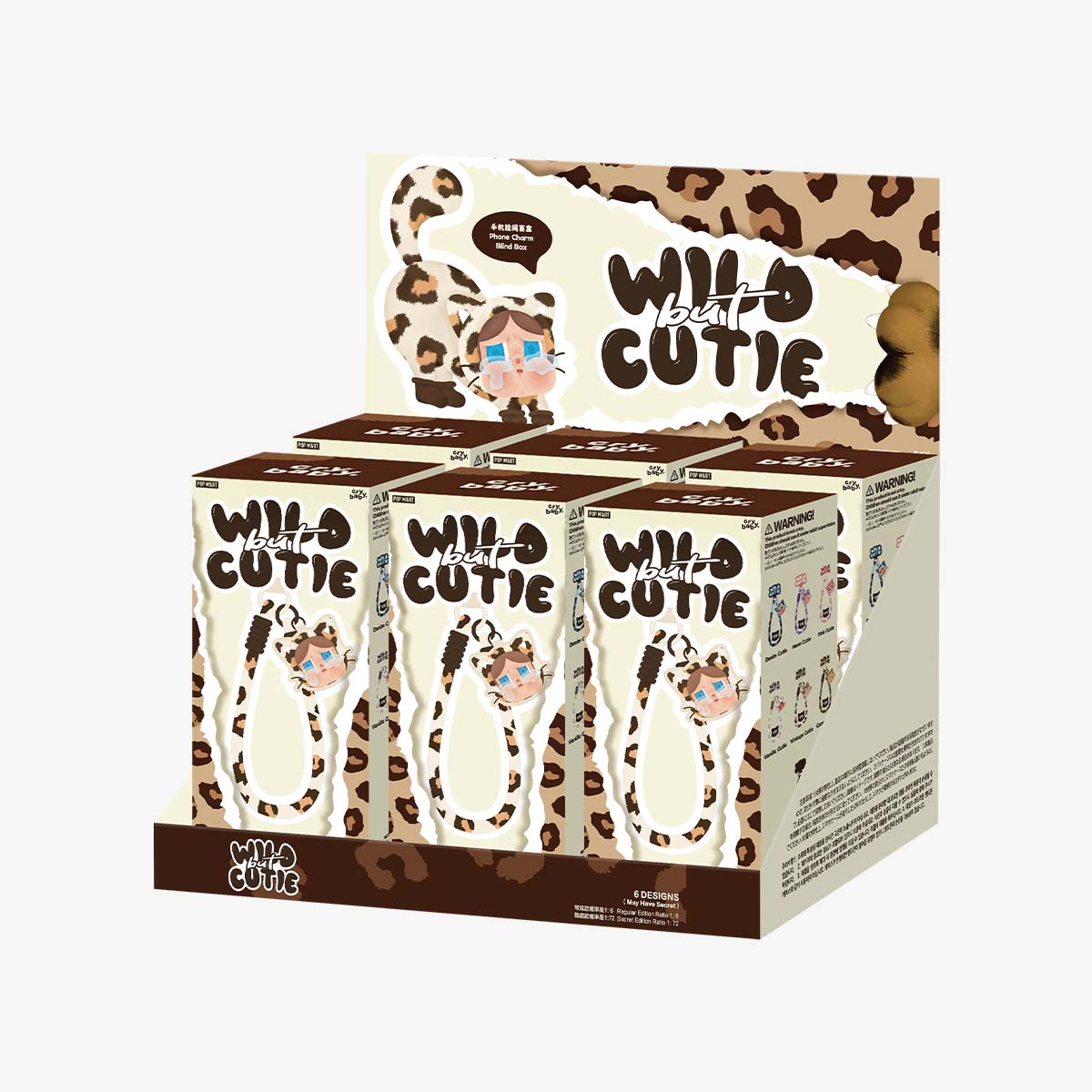

Бокс с брелоками на телефон Pop Mart CRYBABY Wild but Cutie Series, 6 предметов