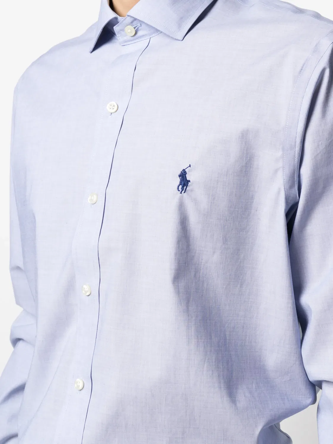Polo Ralph Lauren Рубашка с Вышитым Логотипом Синего Цвета — фото 3