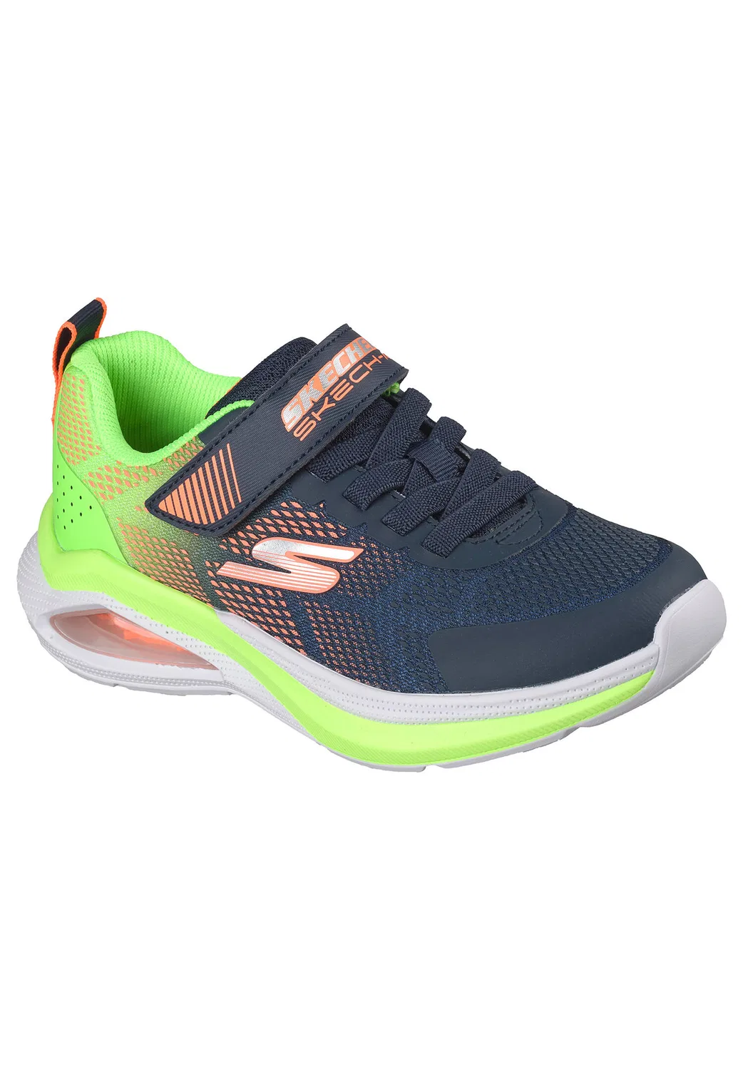 Детские кроссовки для мальчиков с технологией Skech-Air Microspec Max Velocity Skechers, Darkblau Grun Navyblau