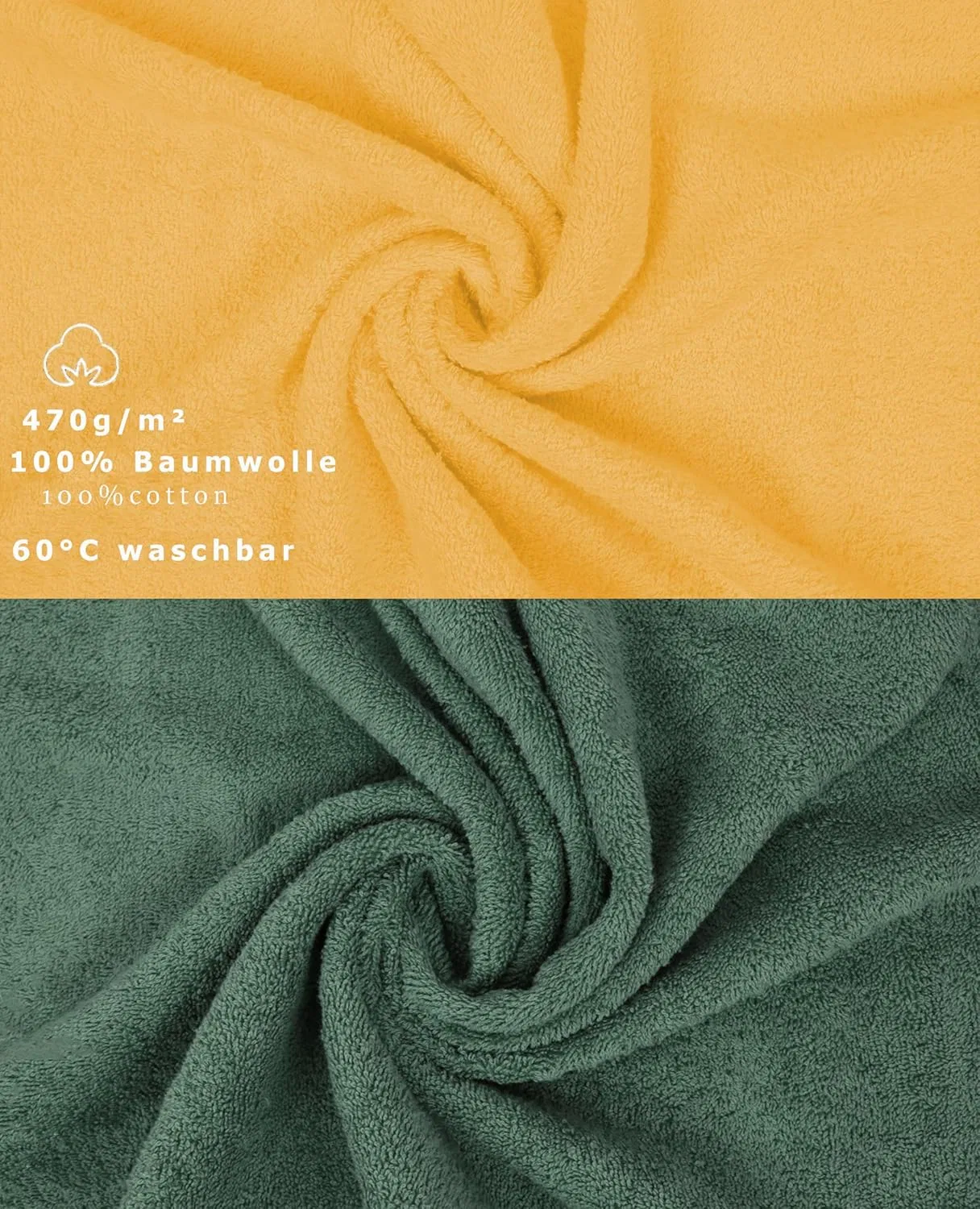 Набор мочалок для лица 10 шт, Betz, хлопок, 16 x 21 см, Honey Yellow & Fir Green — фото 3