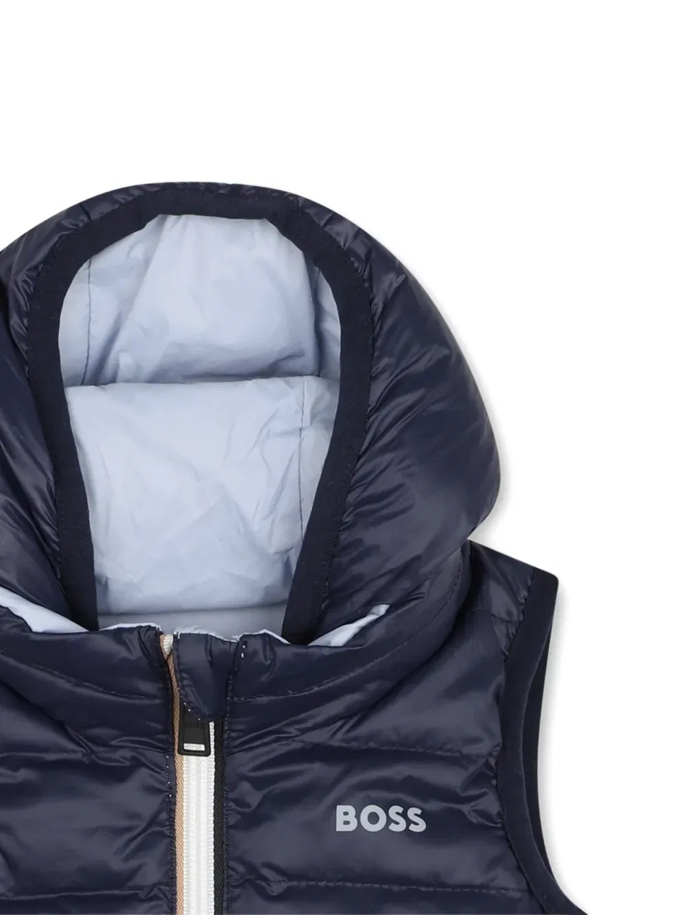 Двусторонний дутый жилет Boss Kidswear, синий — фото 3