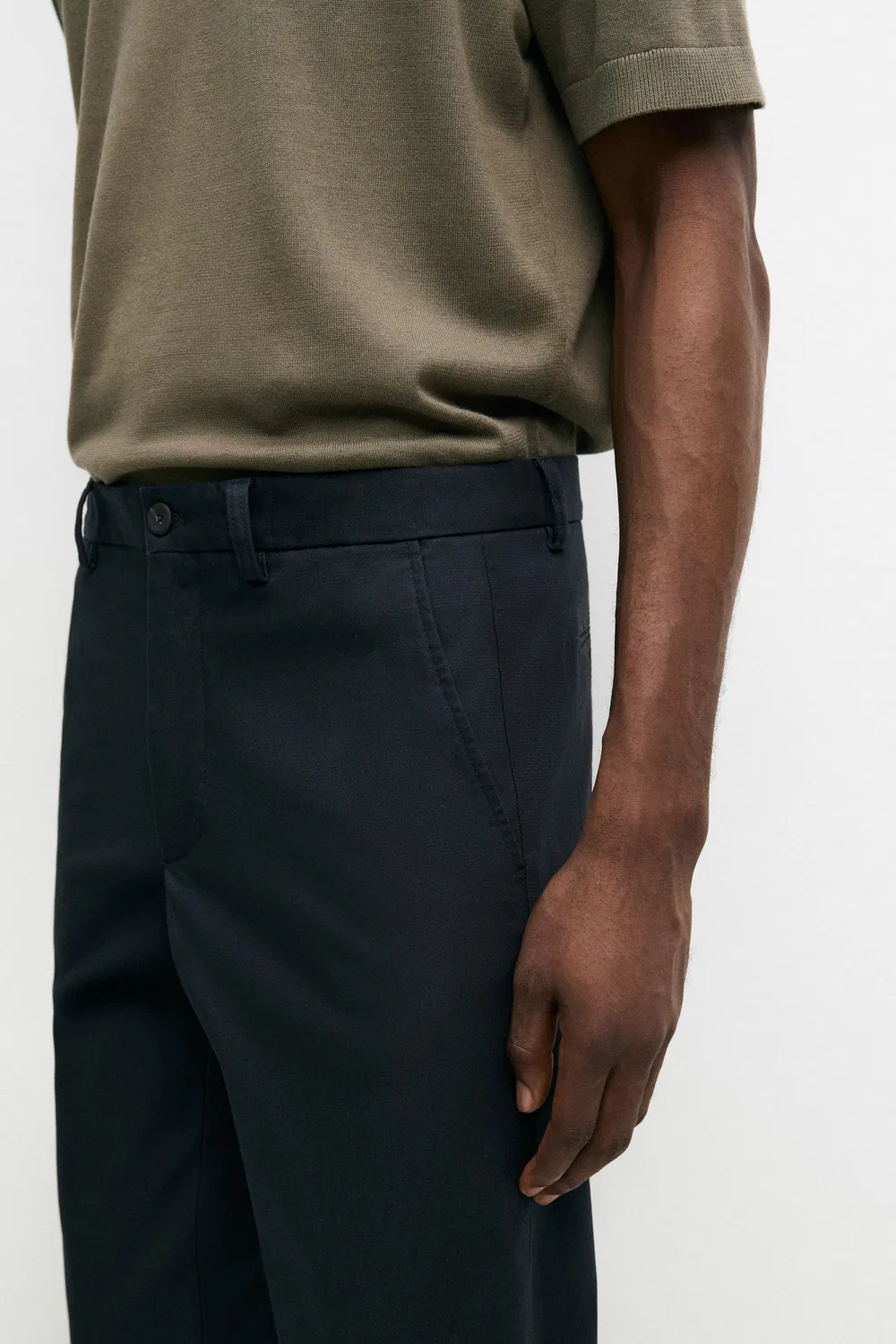 Брюки Massimo Dutti, узкие, темно-синий — фото 4
