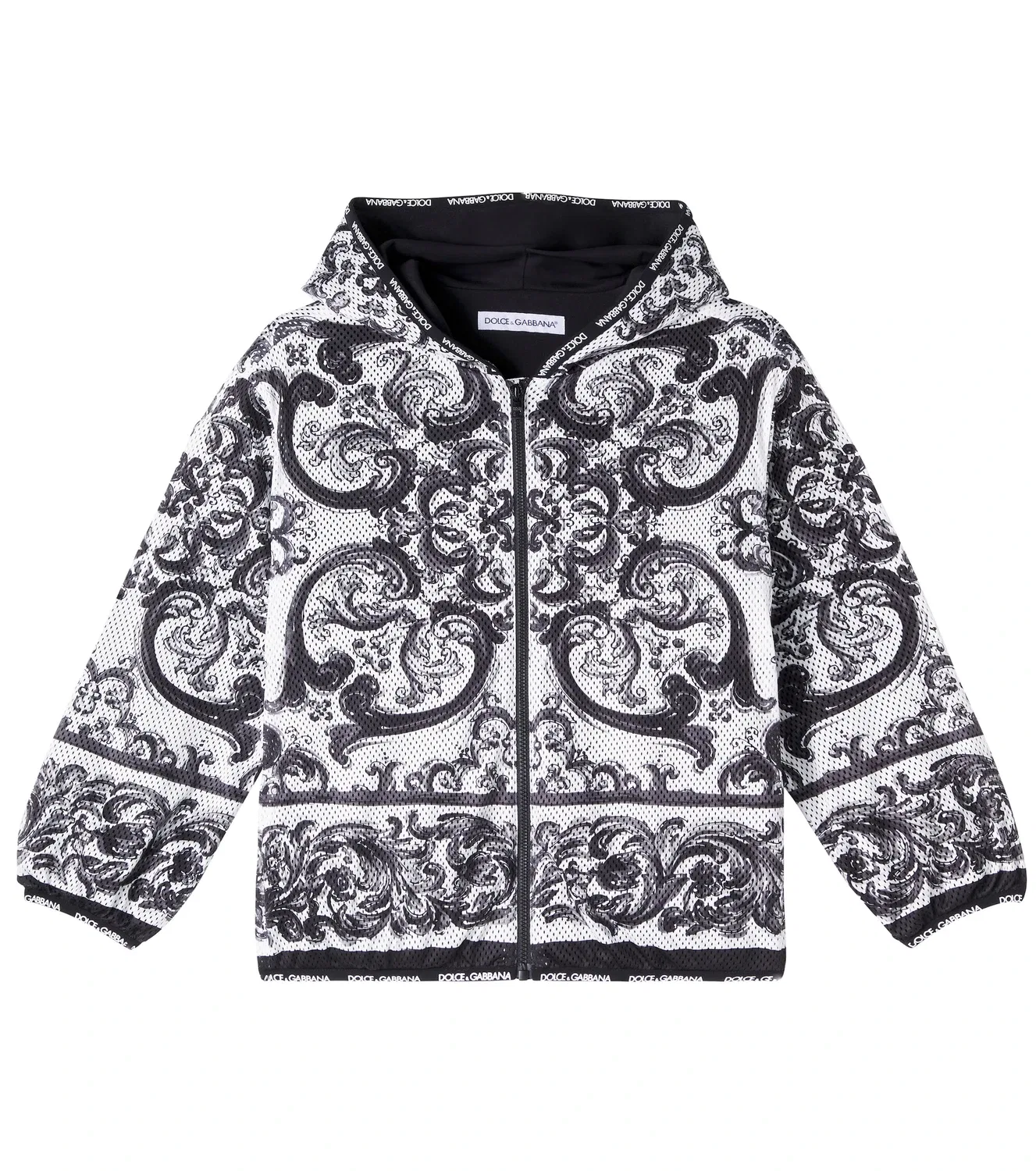 Легкая куртка с капюшоном Majolica Dolce&Gabbana Kids, черный