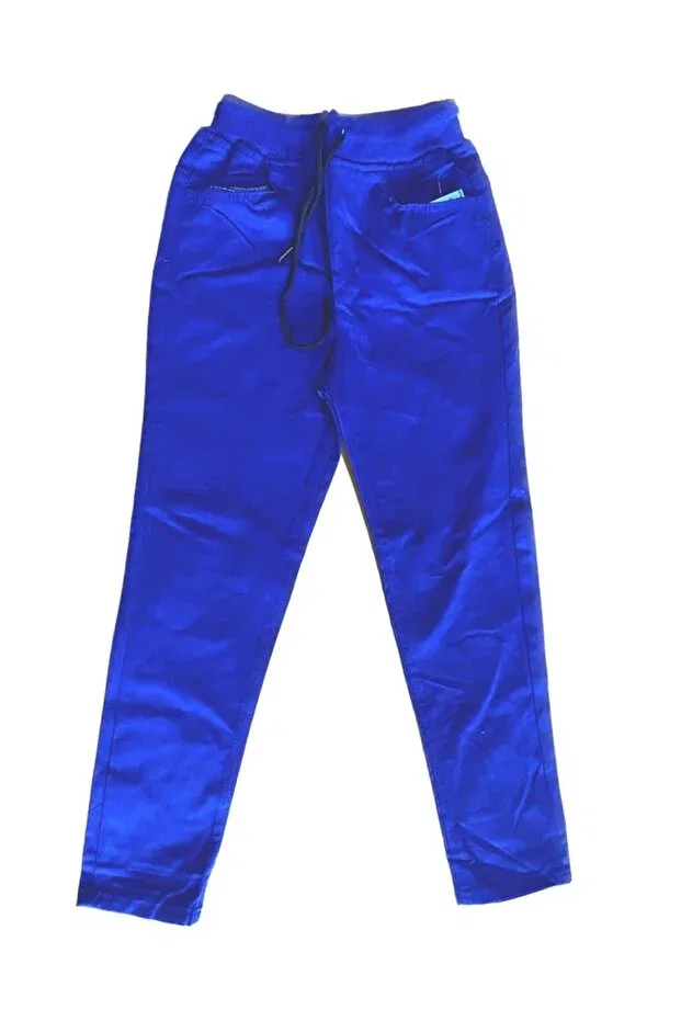 Детские брюки для девочек прямые на поясе-резинке Fatella, Saks Blue
