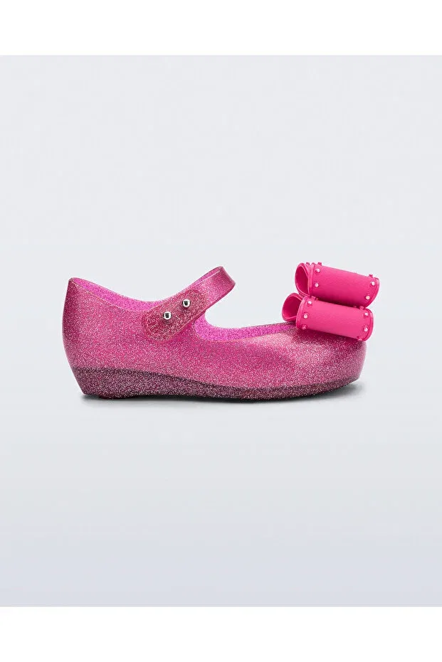 Детские балетки для девочек с бантом Ultragirl Classic Bow Bb Babet Mini Melissa, Glittery Pink