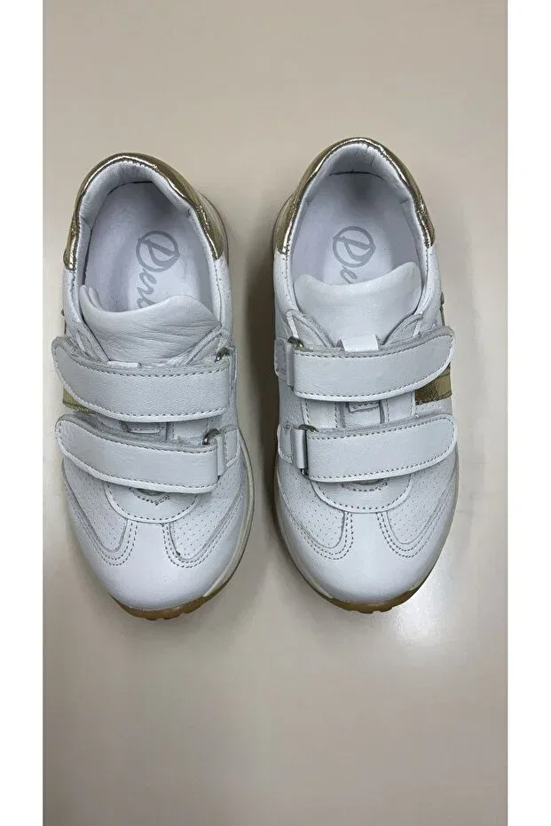 Детские ортопедические кроссовки с застежкой-липучкой Eren Premium, White Gold — фото 3