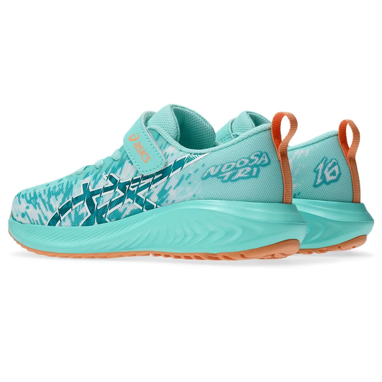 Детские кроссовки для мальчиков с принтом Gel-noosa Tri 16 PS ASICS, Mint Illuminated Wave Green — фото 2