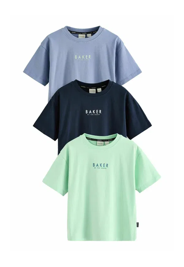 Футболка стандартного кроя - комплект из 3 штук - с принтом Baker By Ted Baker, темно-синий/зеленый