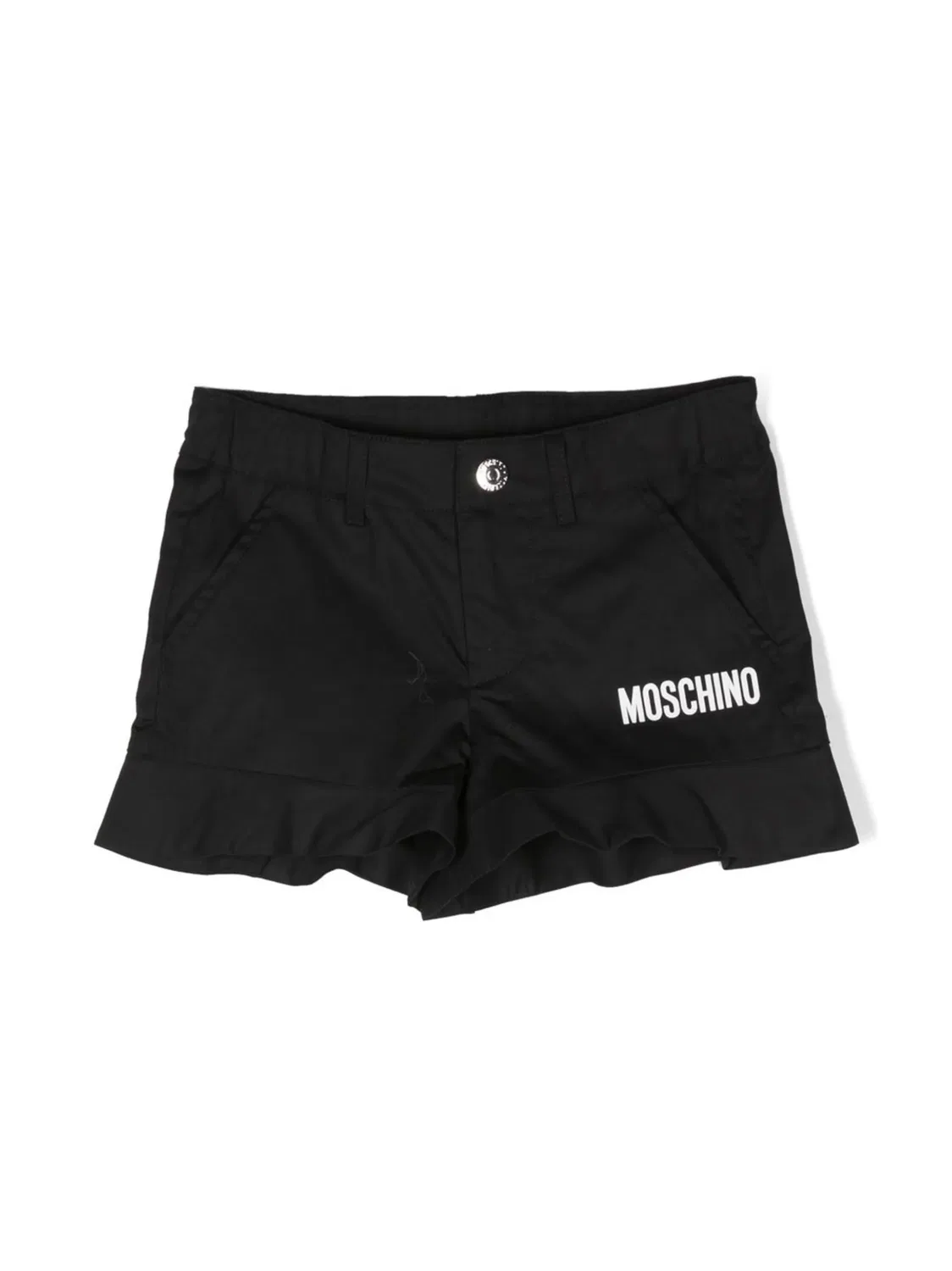 Шорты-пеплум с логотипом Moschino, черный