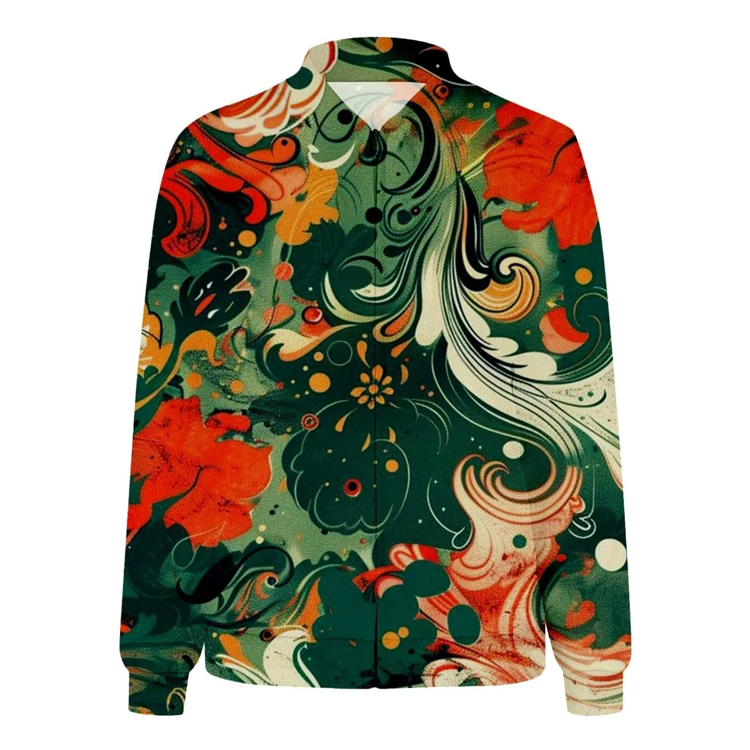 Женская куртка с принтом Baseball, 7-Dark Green — фото 4