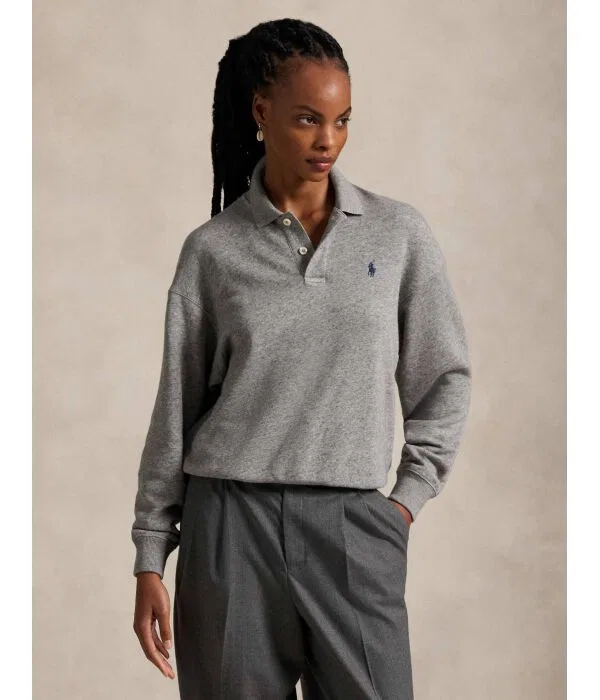Женский поло с длинным рукавом Polo Ralph Lauren, серый