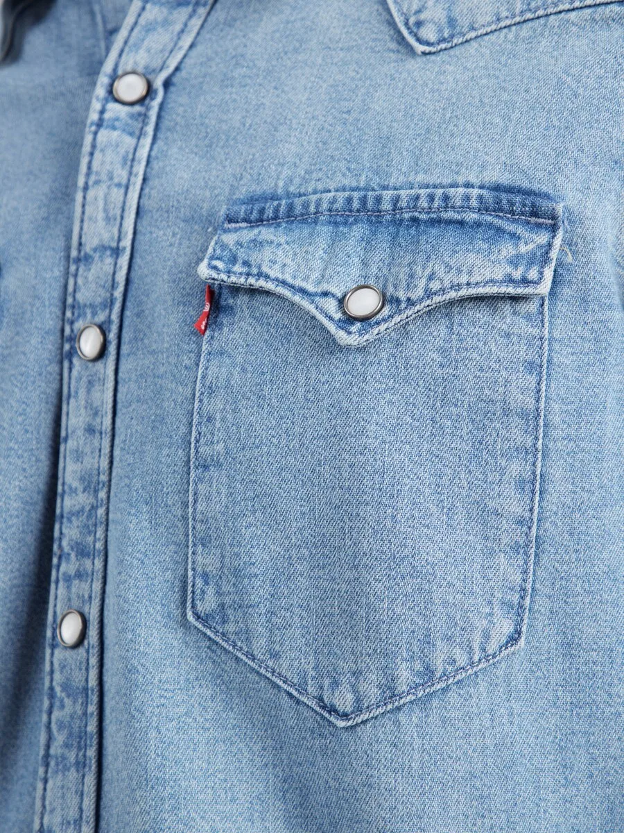 Рубашка LEVI'S Regular fit на пуговицах, модель 'BARSTOW WESTERN', цвет индиго — фото 2