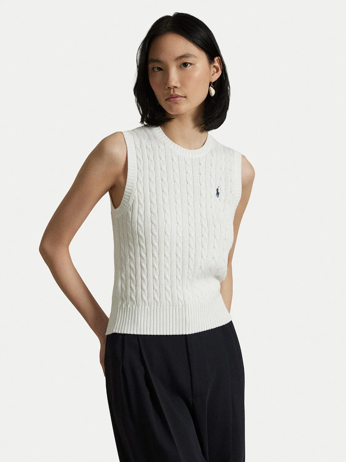 Женский жилет приталенного кроя Polo Ralph Lauren, белый