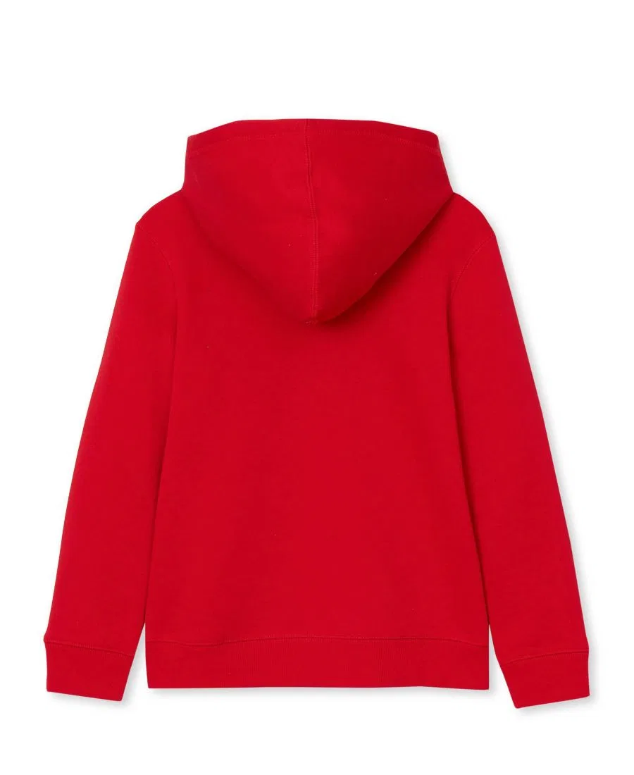 Детский худи из футера с капюшоном и кенгуру-карманом Lands' End, Bright Red — фото 2