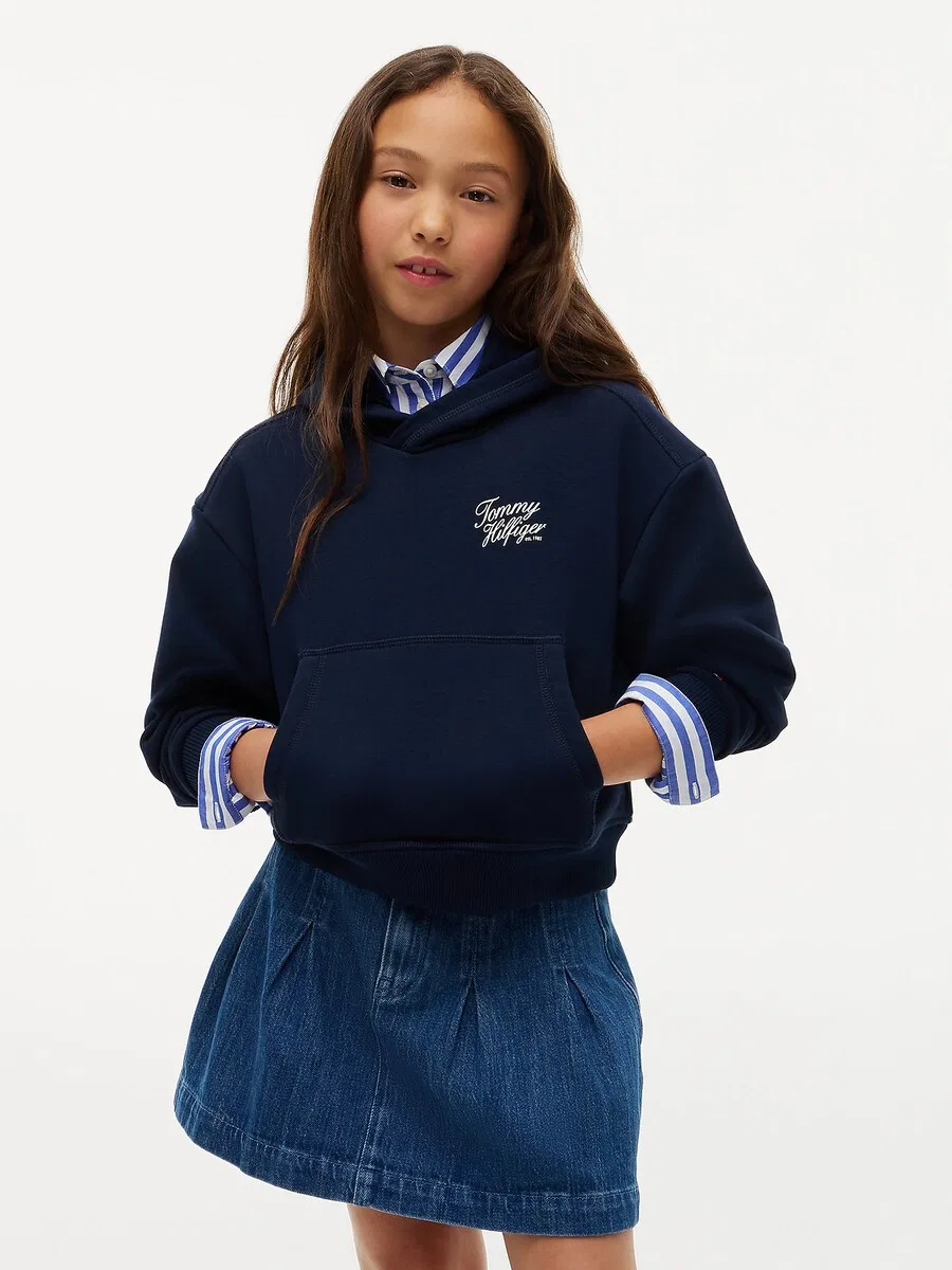 Толстовка TOMMY HILFIGER темно-синего цвета — фото 2