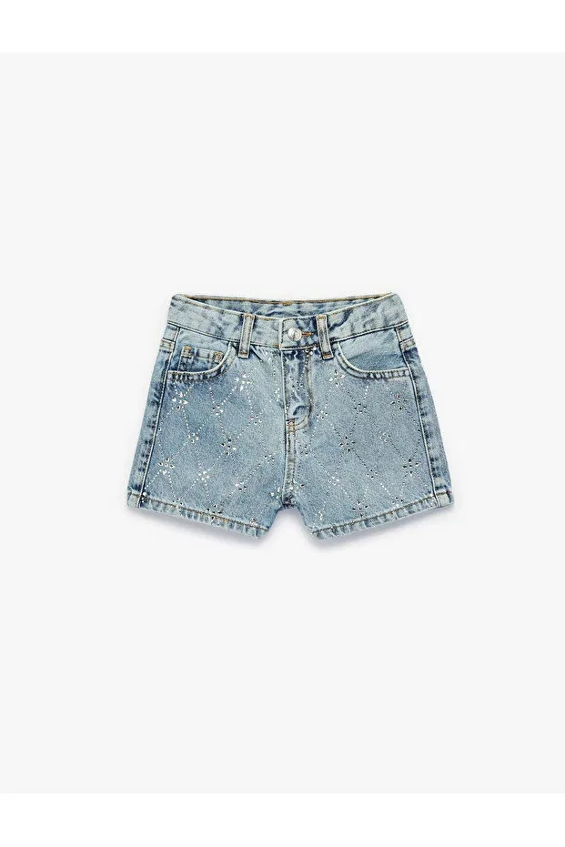 Детские шорты для девочек джинсовые Slim fit Koton, Open Indigo — фото 4