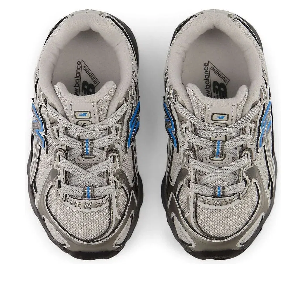 Детские кроссовки с сетчатым верхом 740 Bungee Lace 'Dark Gray Silver Fan Blue' New Balance, Dark Gray Silver / Fan Blue — фото 3