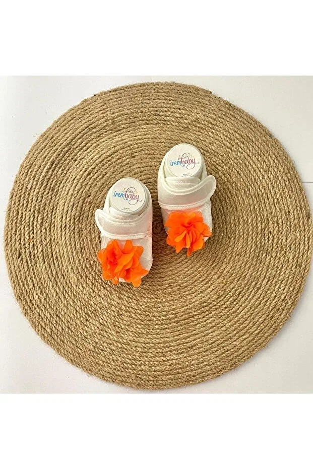 Детские пинетки с цветочным принтом Irembaby, Orange
