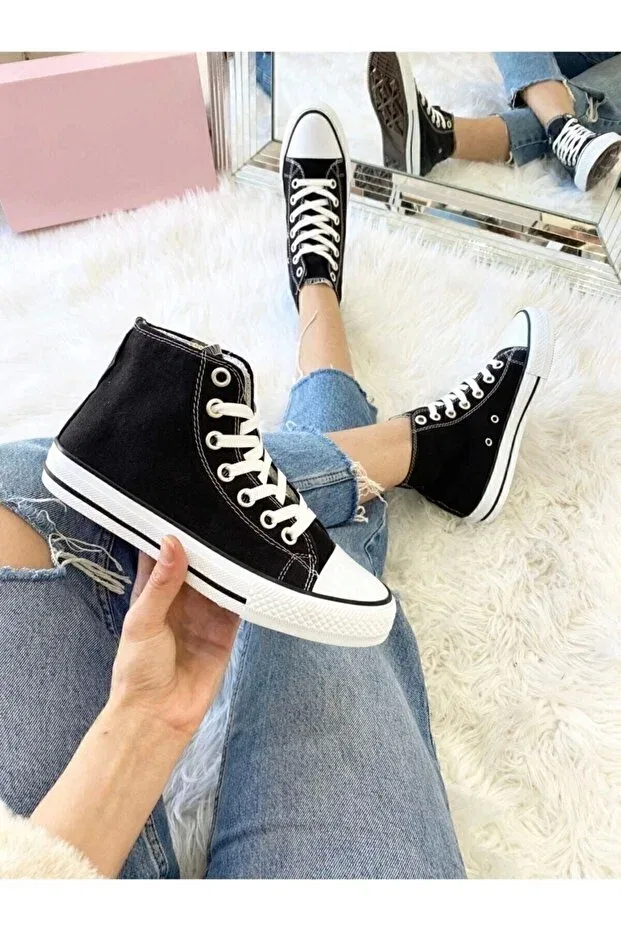 Детские кеды из текстиля на шнуровке Basics Ada Grup, Black