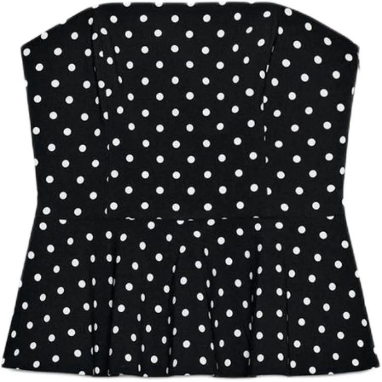 Женский топ без бретелек Black/White ZARA
