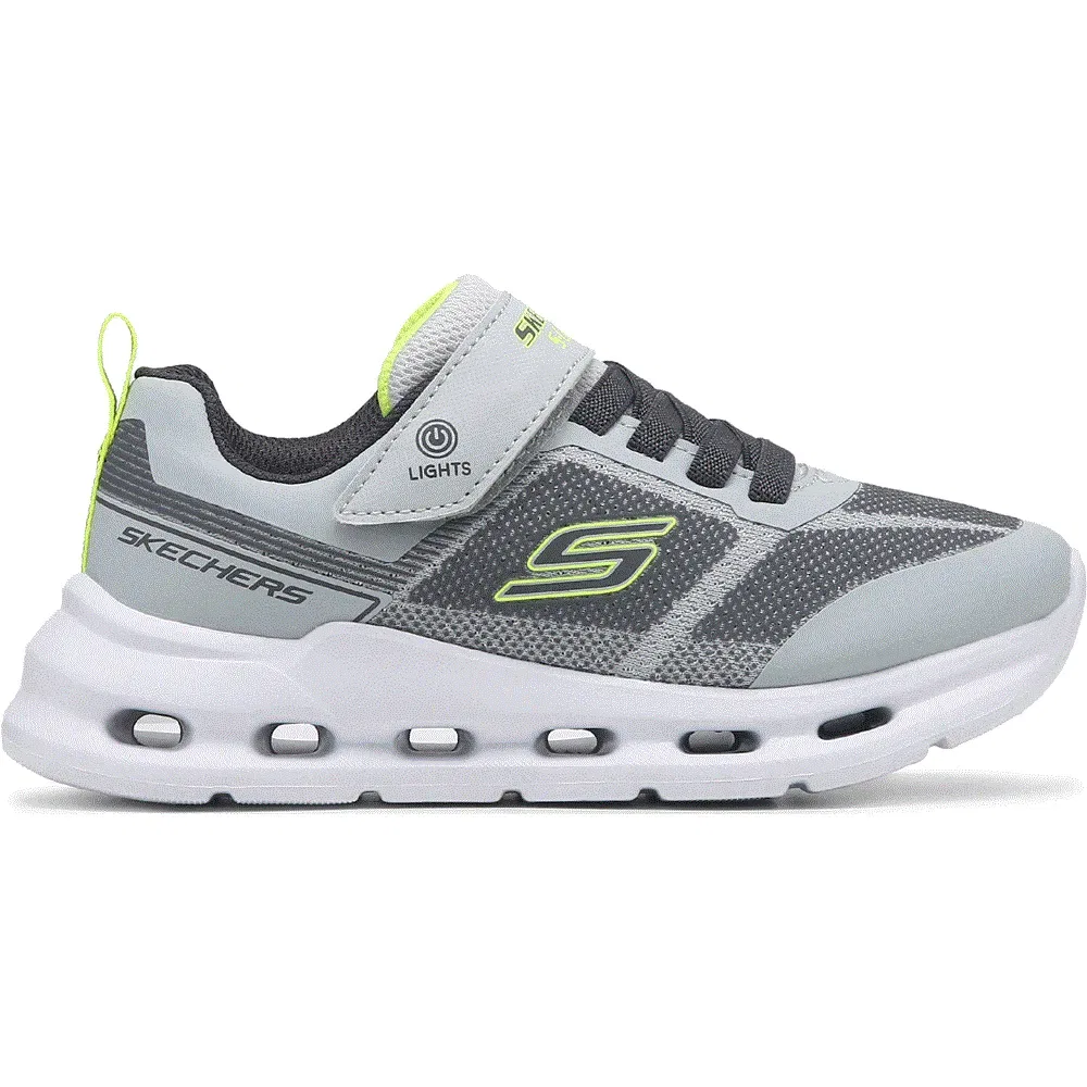 Детские кроссовки с подсветкой Glide Step Skechers, Grey/Lime — фото 2