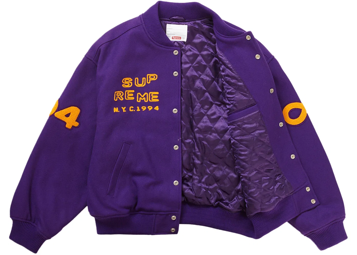 Мужская куртка-бомбер Supreme Tourist Varsity Jacket, Purple — фото 2