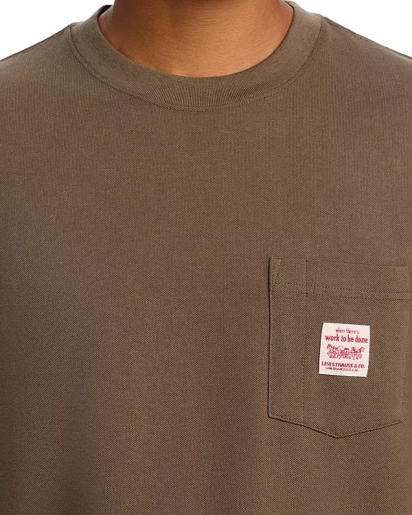 Мужская футболка с карманом Workwear Logo Pocket Levi's, Stone Fudge — фото 4