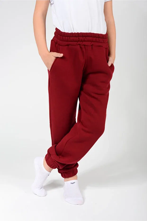 Детские спортивные штаны для мальчиков на флисе Kidspitircik, Burgundy