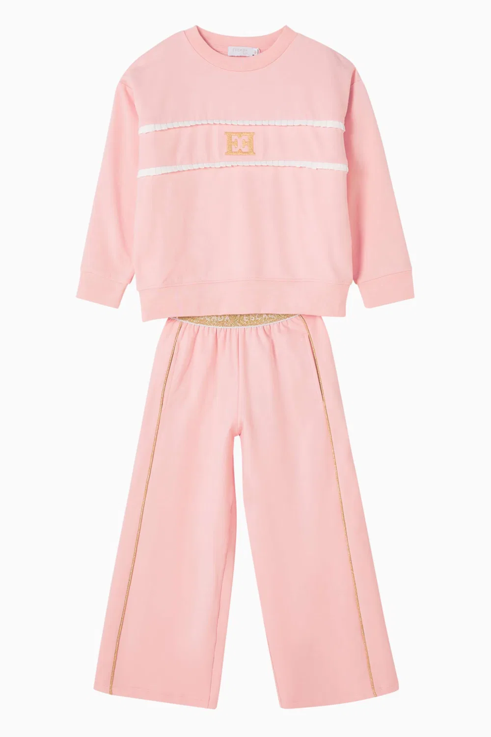 Свитшот с вышитым логотипом из хлопковой смеси Escada, розовый — фото 2