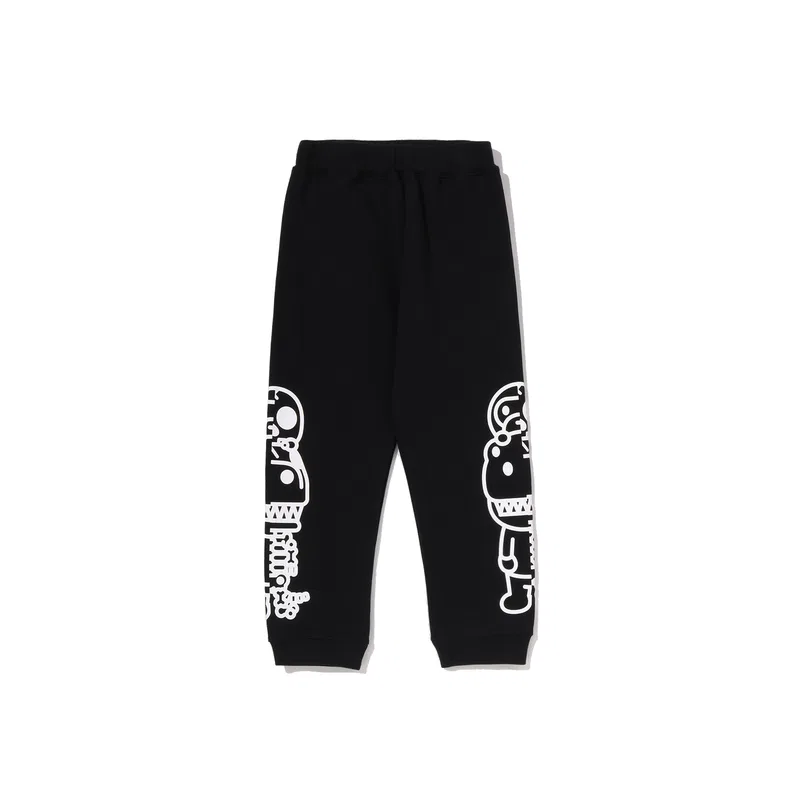 Детские трикотажные штаны с эластичным поясом A BATHING APE, черный