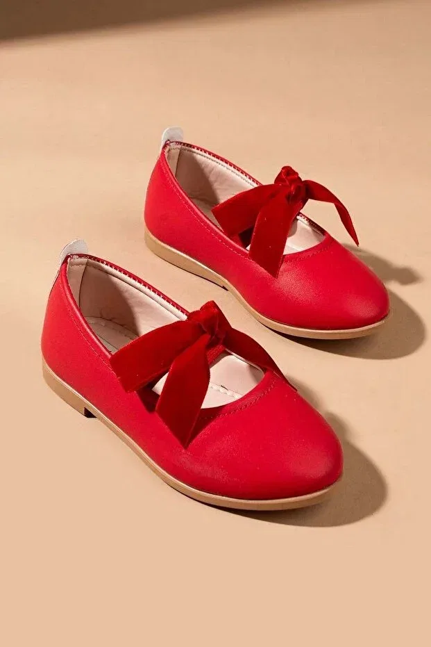 Детские туфли для девочек с бантом Bonino bowknot girls' shoes Miabambim, Red