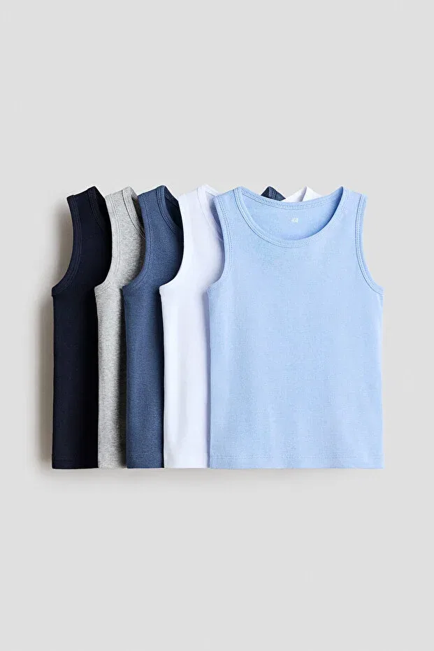 Детский комплект маек для мальчиков H&M, Light Blue/Dark Blue