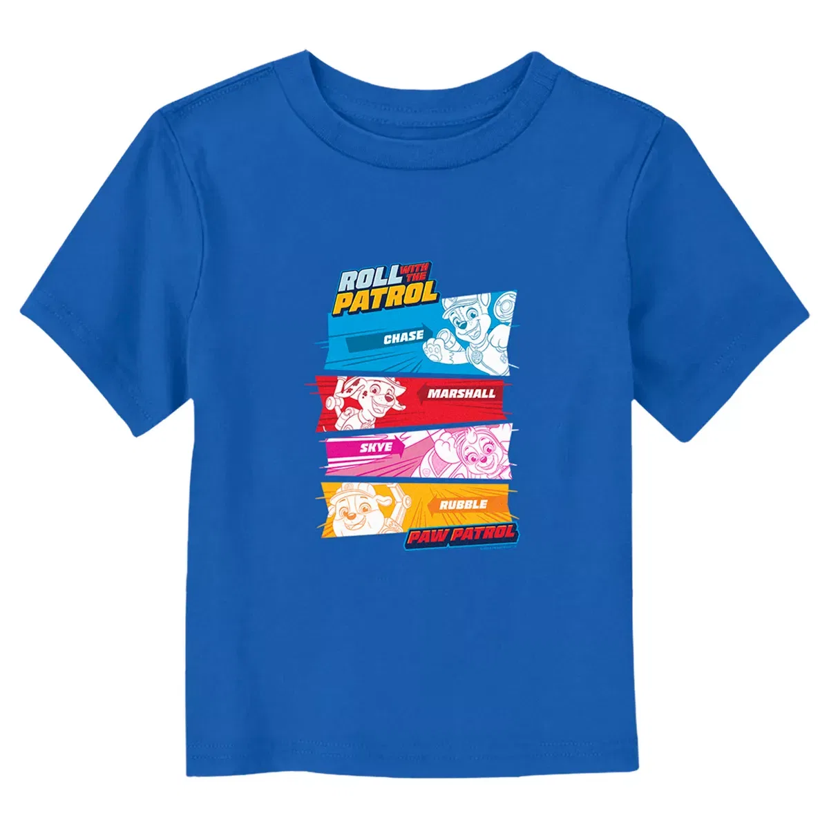 Детская футболка с принтом PAW Patrol Character Stack Short Sleeve T-Shirt PAW Patrol, Royal Blue
