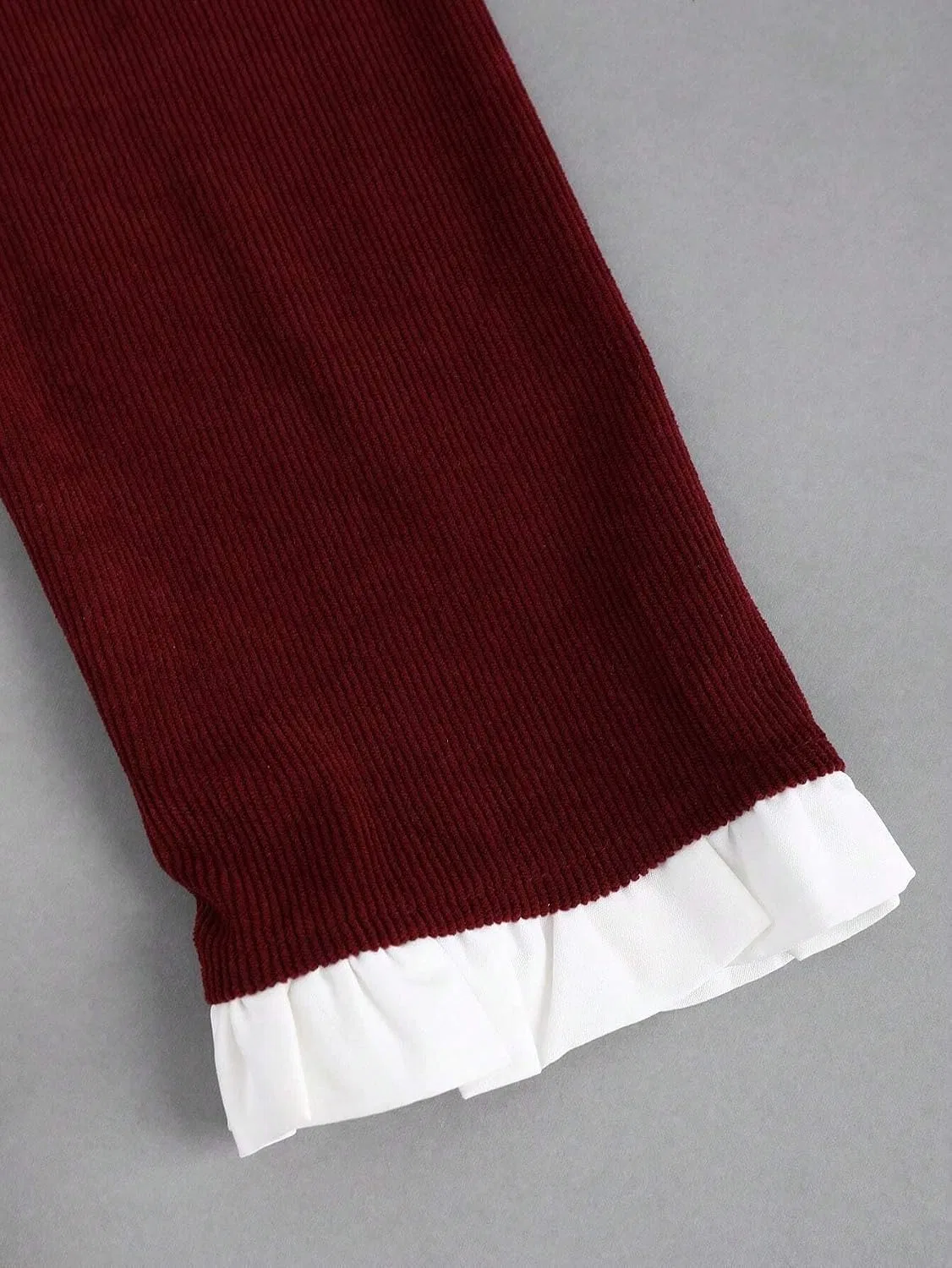 Женское элегантное платье А-силуэта с воротником-стойкой, Burgundy — фото 2