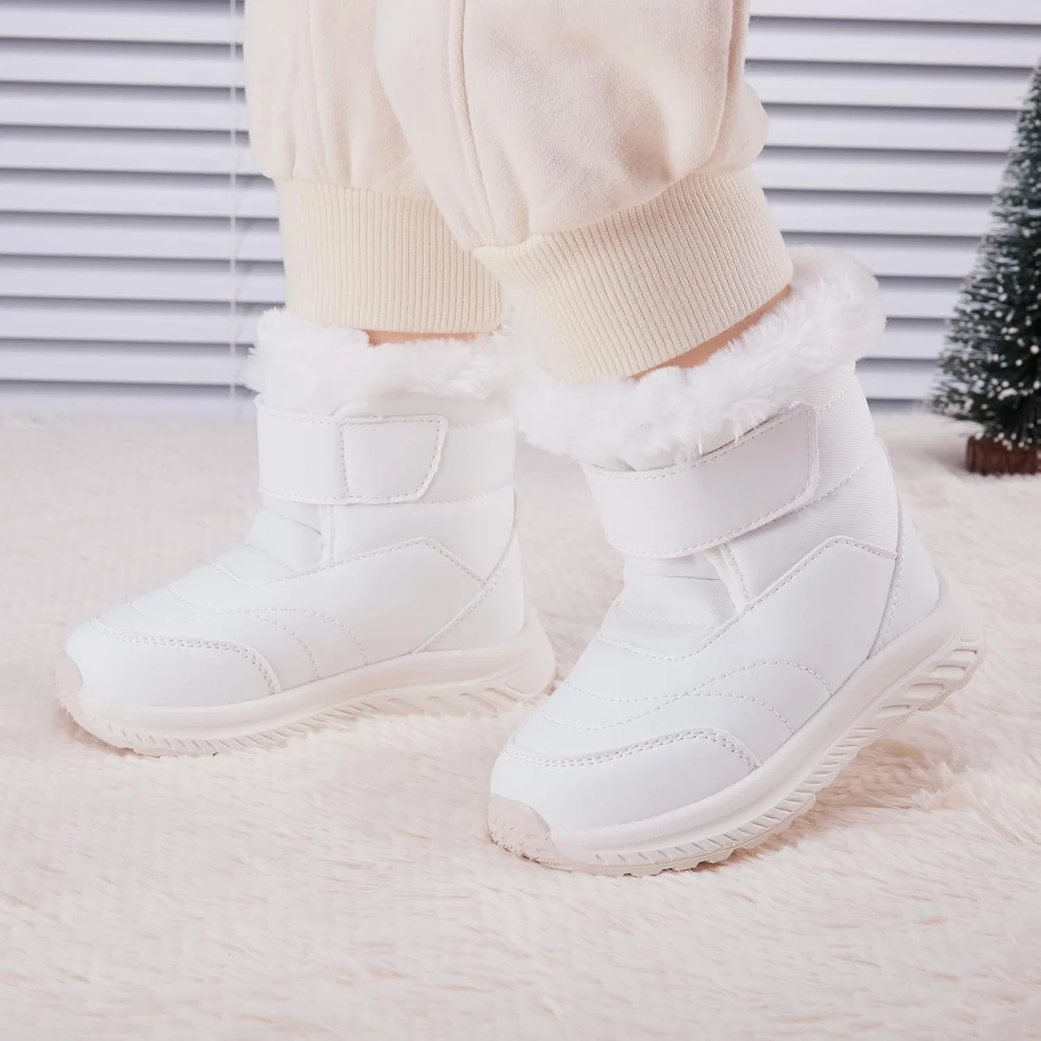 Детские зимние ботинки для снега с защитой от воды BMCiTYBM, White — фото 2