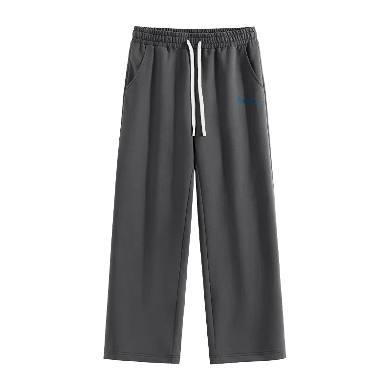Детские трикотажные спортивные штаны Cotton-Soft Comfortable Dark Gray Good Luck Comes Pants Logo MINISO, Dark Gray