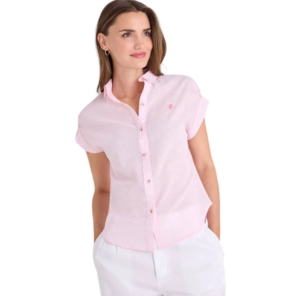 Женский топ U.S. Polo Assn. Shirred Dolman, розовый