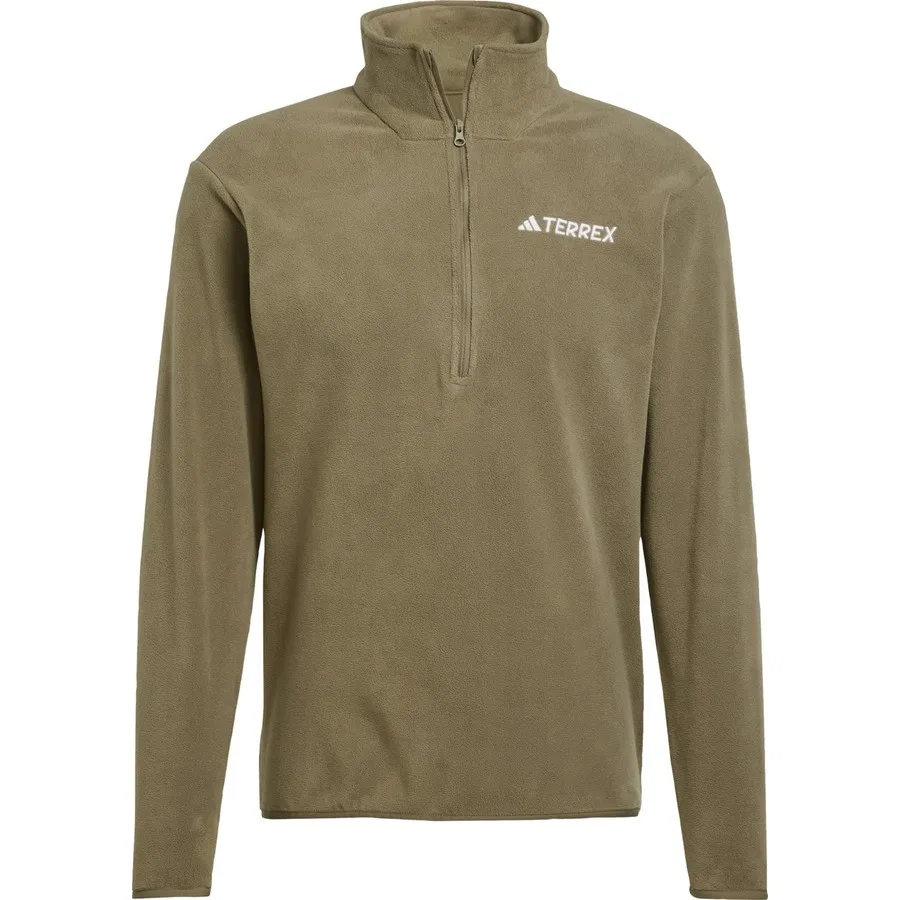 Флисовая куртка с половиной застежкой-молнией TERREX JP0784 Multi Essentials 1/2 Zip Fleece Jacket adidas, Зеленый — фото 3