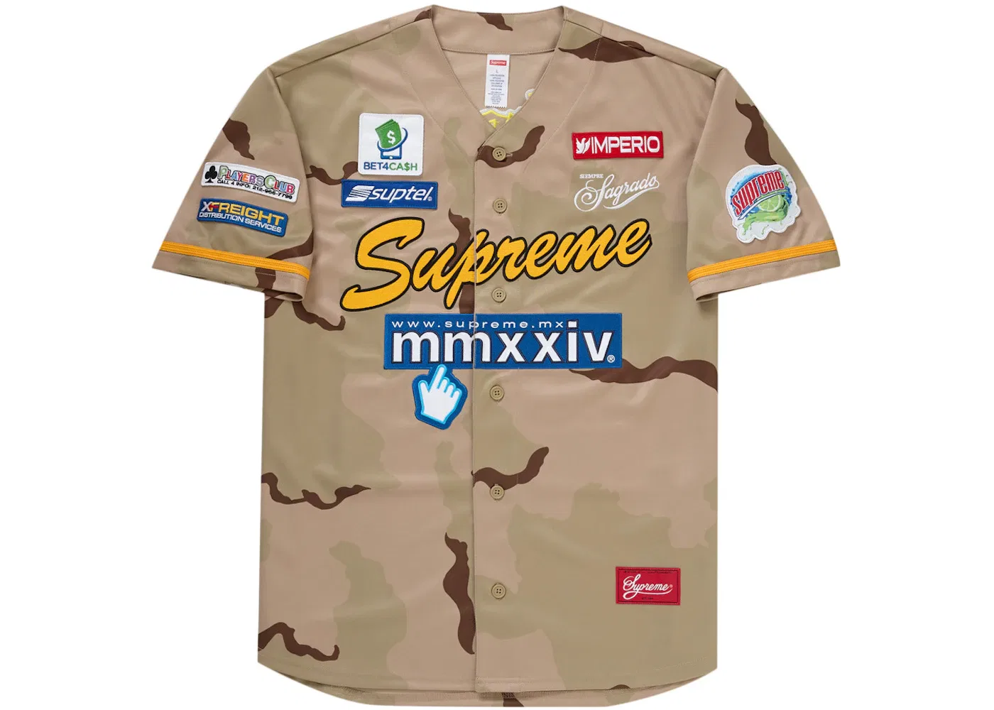 Мужская бейсбольная джерси с принтом Supreme Chosen One Jersey, Desert Camo