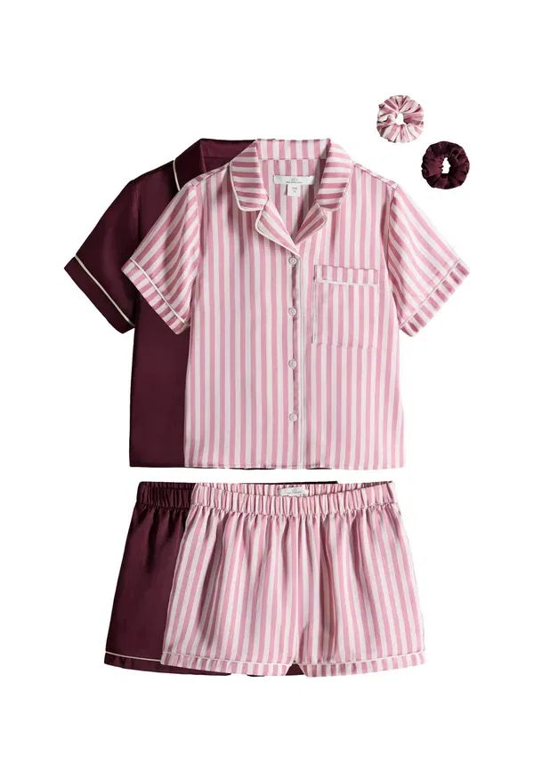 Комплект пижамы из 2 предметов из сатина, Regular fit - 2 pack short sleeve set, The Set, Pink Plum, розовый